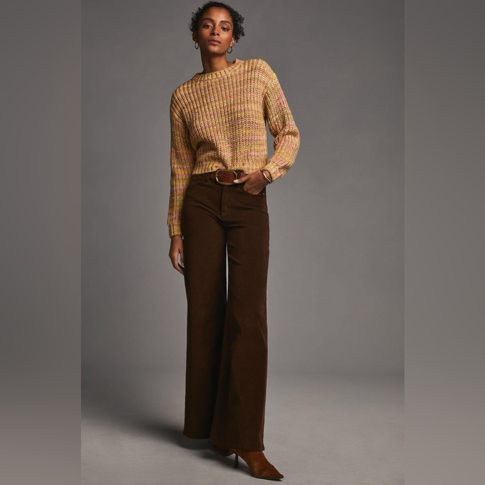 Anthropologie Ribbed Obi Melange Knit Crew Neck Sweater XS - Picture 4 of 10